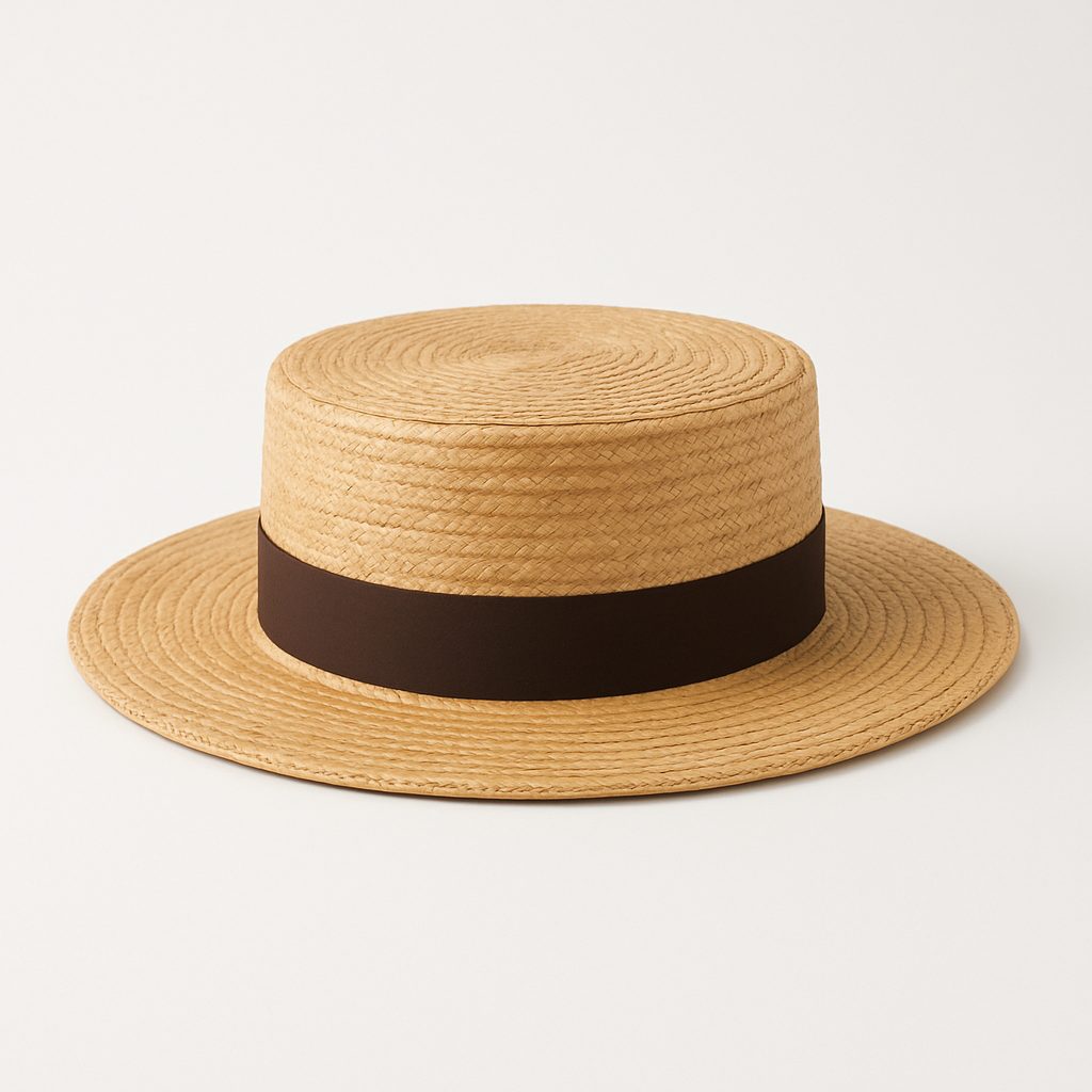 Chapeau de paille boater personnalisable